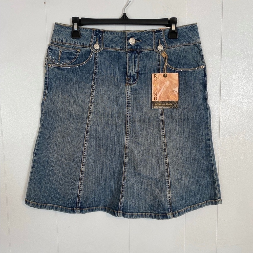 Vintage Rewind Embroidered Denim Skirt NWT size 9